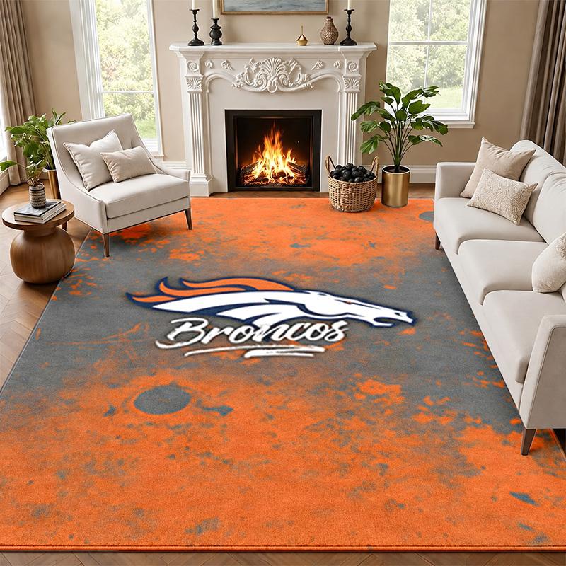 Denver Broncos Carpet Door Mat for Living Room or Bedroom Protective Mat Under Chair Office Decoration Christmas Gift Birthday Present