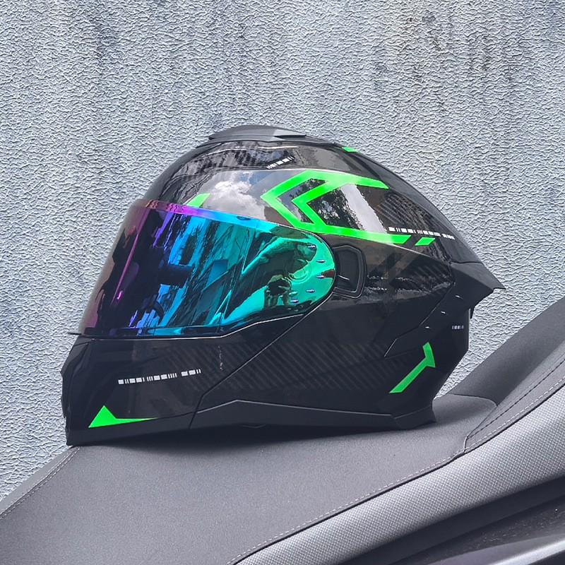 DOT ECE Certified Full Face Motorcycle Helmet Men Women Flip-Up Design ABS Shell All Season Use