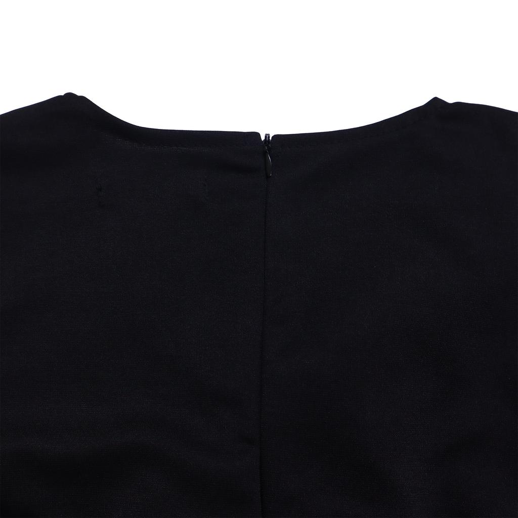 YYFS Women's Fashion Spring Fall Solid Color Print 3/4 Sleeves V-Neck High Waist Casual Dresses