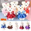 10Pcs/Set Soft Bear Bouquet Accessories Cartoon Valentine's Day Flower Bouquet New Plush Toys