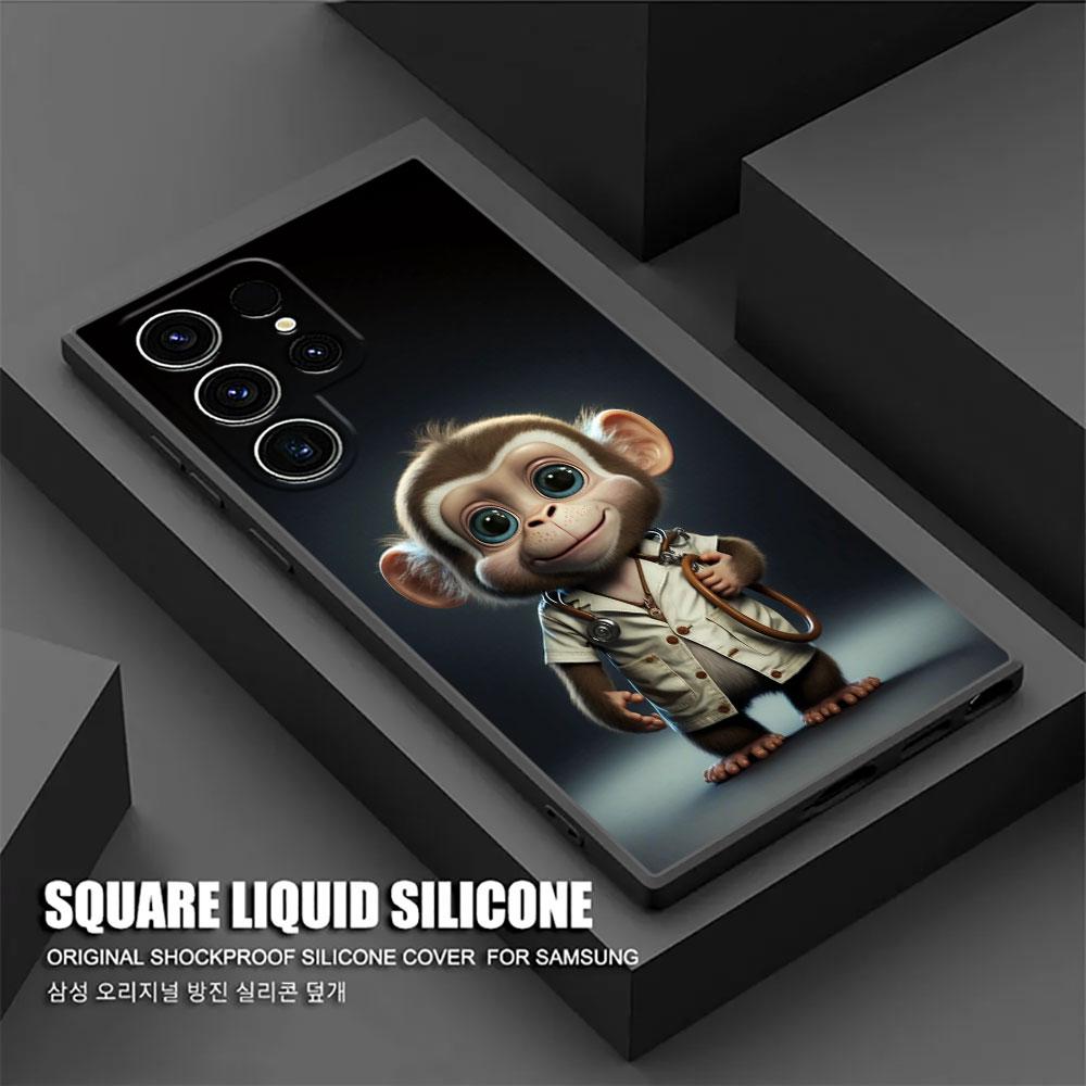 Утка Собака Лягушка Тигр Обезьяна Мультяшный Чехол S26Ultra Для Samsung Galaxy S26 S25 S24 S23 S20 S21 FE S22 Ultra Plus Мягкая Защитная Крышка Телефона