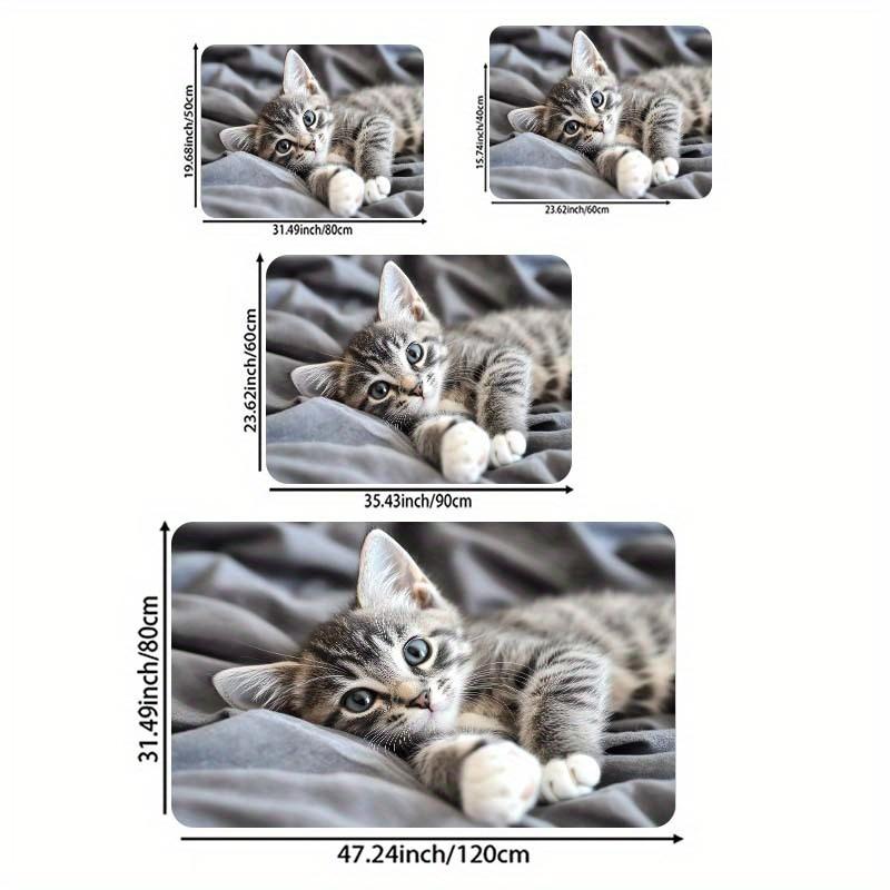 1 шт. анти-усталостные кухонные коврики, милый принт кота, водонепроницаемый нескользящий толстый мягкий кухонный коврик, прочный, удобный стоячий коврик для кухни