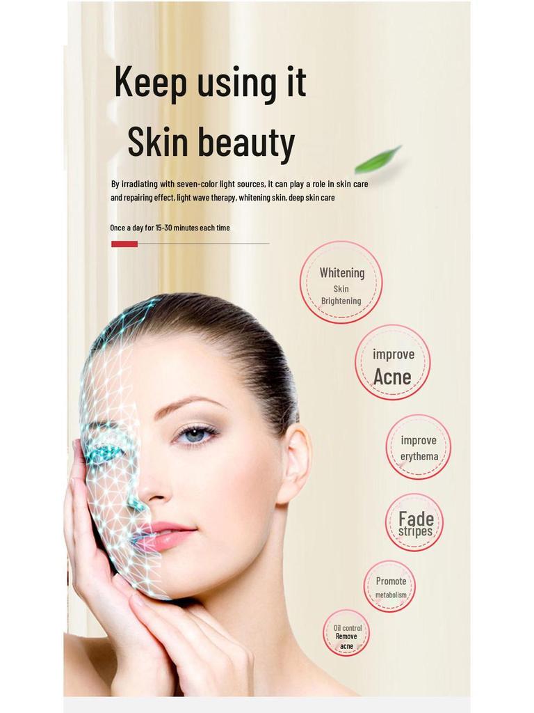 Foldable 7-Color LED Spray Spectrometer: Reduces Acne, Moisturizes, Whitens, and Tightens Pores