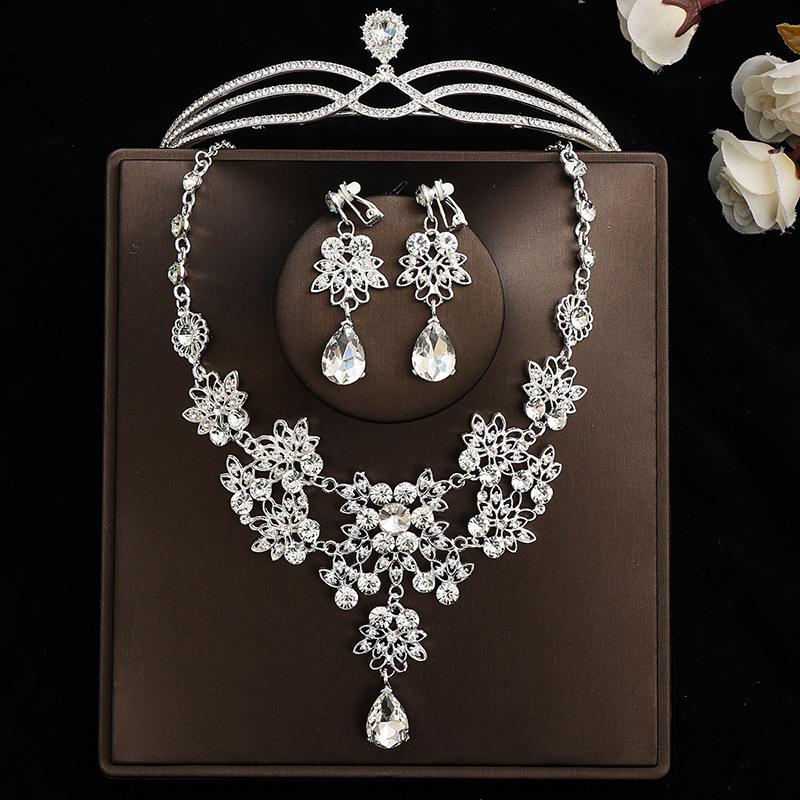 Свадебный комплект «Сказка»: Корона, ожерелье и серьги — идеально для свадьбы или дня рождения