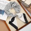 Trendy Square Silk Scarf Double Sides Black White Head Handkerchief 70*70cm Handbag Wraps Hair Scarf Female