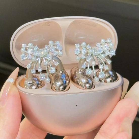 1 шт. Наушник-клипса с блестящим декором из стразов, простая установка, защелкивающийся дизайн, декоративный зажим для наушников для DIY