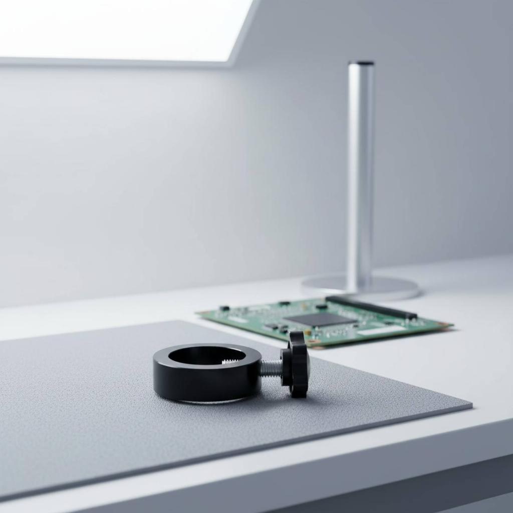 32 Mm Microscope Collar Sturdy Metal Microscope Stand Clamp Band Laboratory Equipment Focusing Rack 360 Degree Rotation