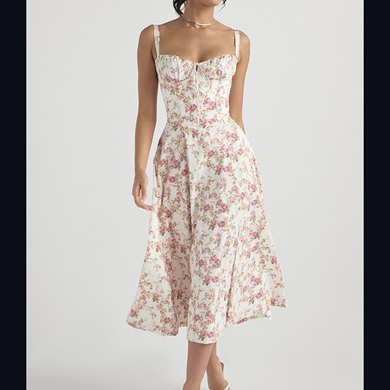 Summer Temperament, Solid Color, Fashionable, High-quality Suspender Dress, Medium Length Dress for Women