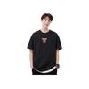 Футболка Li Ning Daily Prosperity с вышитым узором и принтом, свободная, с коротким рукавом, унисекс, черная, AHSU229-1