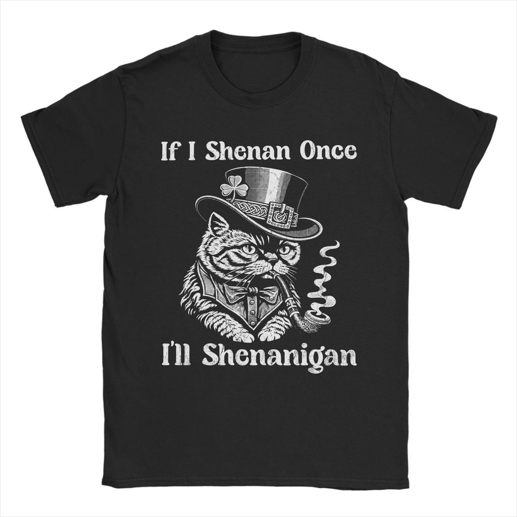 Unisexs TShirt If I Shenan Once Ill Shenanigan Raccoon St Patricks Day Vintage Pure Cotton Tee Shirt Short Sleeve T Shirts Gift