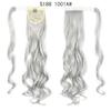 XINRAN Long Ponytail Synthetic Hairpiece Wrap On Clip Hair Extensions Ombre Brown Ponytail  Blonde Hair
