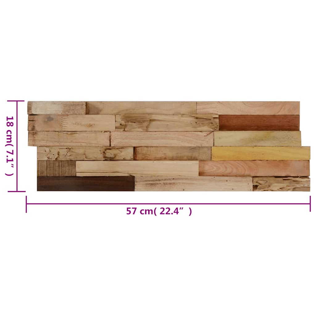 Wall Panels 10 pcs 1.03 m² Solid Teak Reclaimed Wood