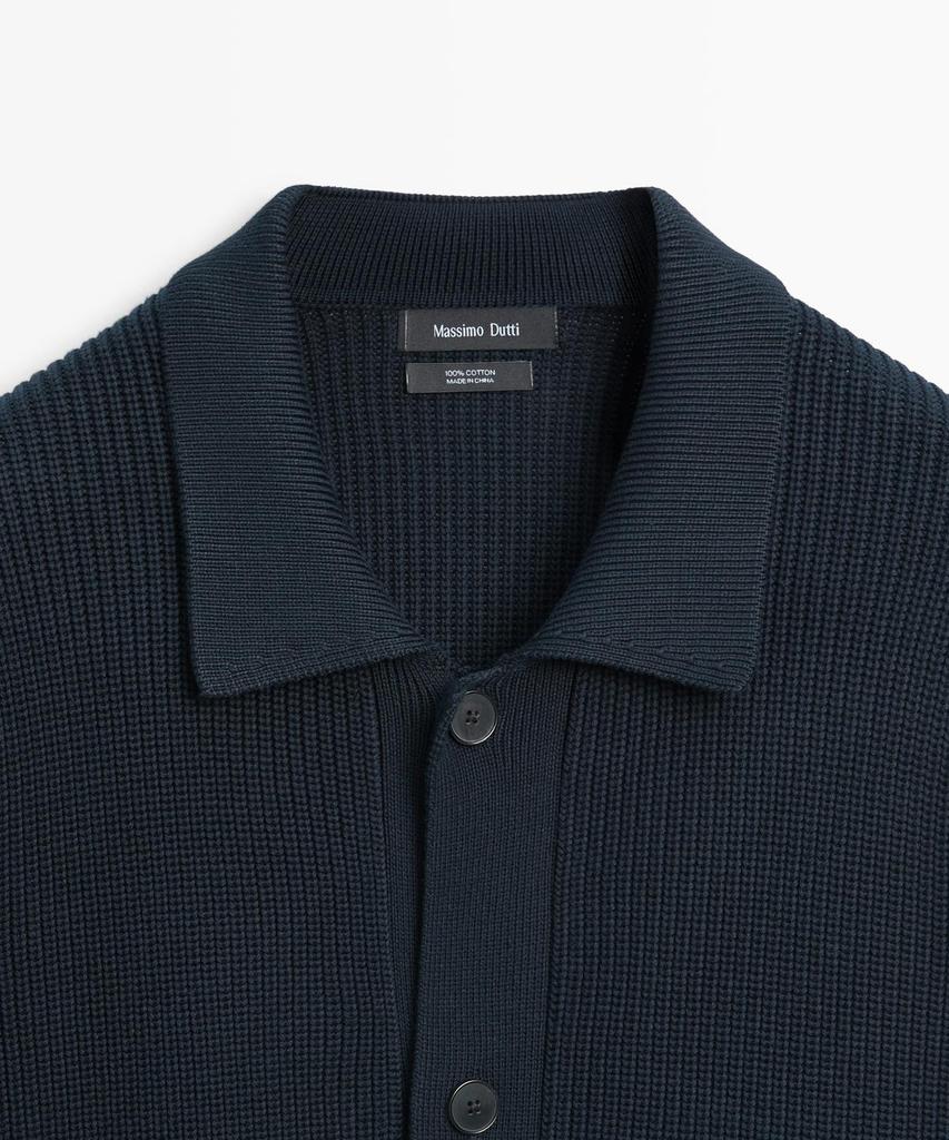 Хлопковый вязаный кардиган Massimo Dutti с карманами