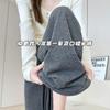 Gray Glutinous Rice Pants Women's Spring and Autumn New High-waisted Drooping Casual Straight-leg Pants Walking Lazy Knitted Soft Waxy Wide-leg Pants