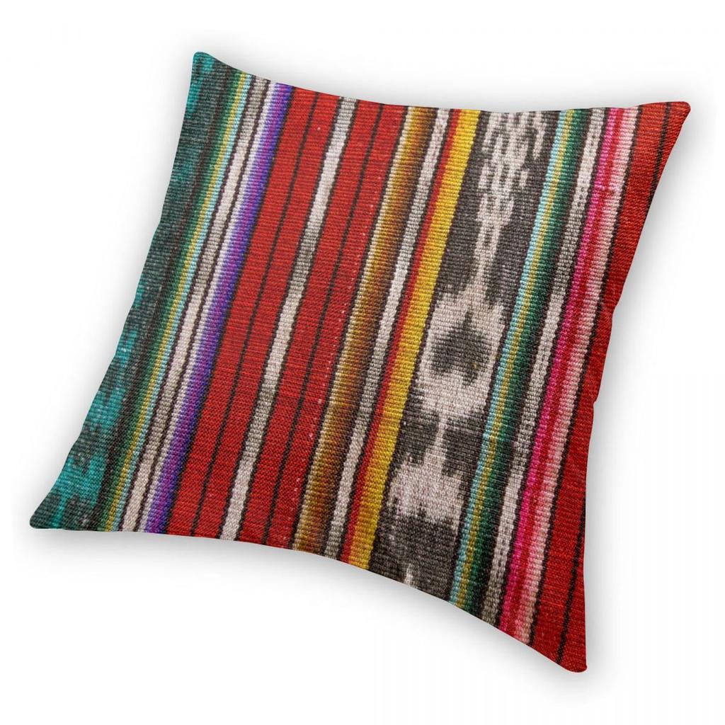 Guatemalan Fabric Square Pillowcase Polyester Linen Velvet Pattern Zip Decor Throw Pillow Case Car Cushion Cover