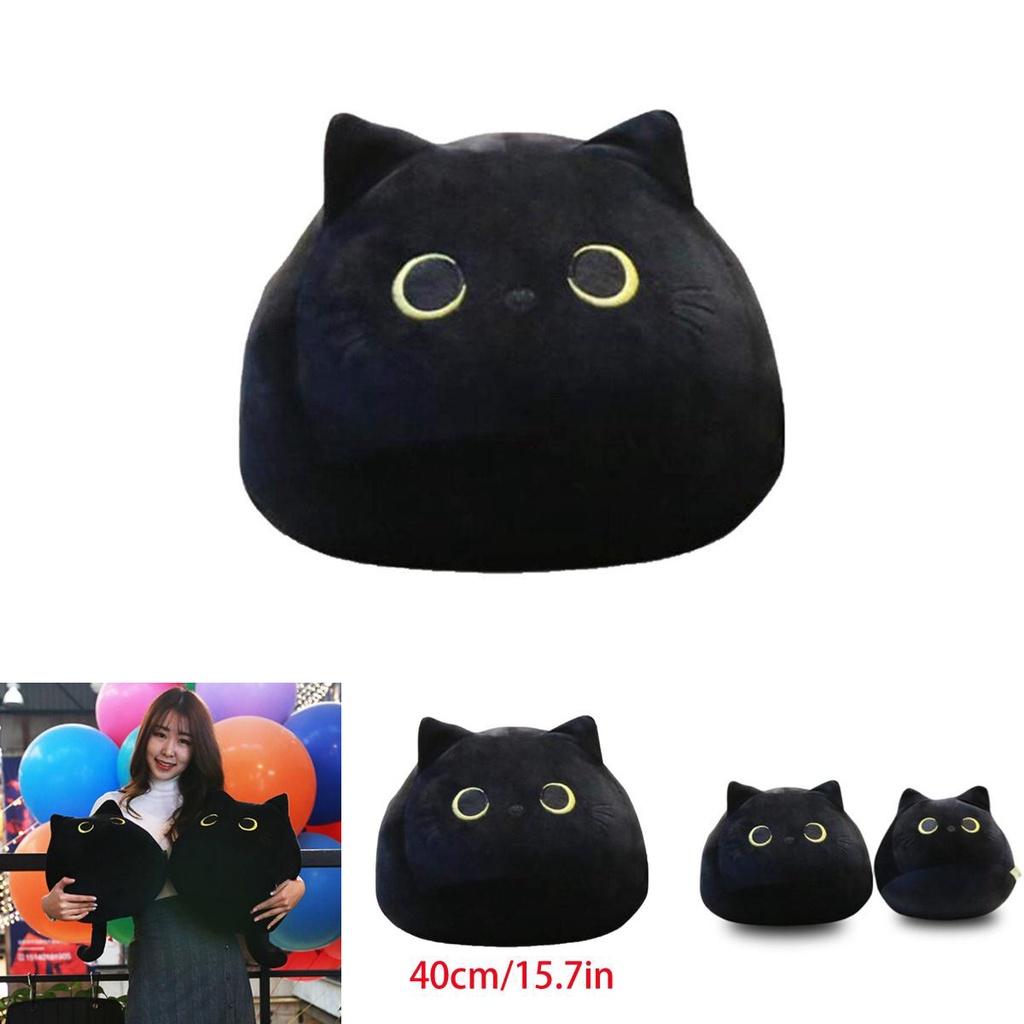 Delightful Black Cat Plush Toy Soft And Huggable Stuffed Pillow For Little Ones