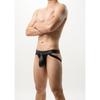 Men's Sexy Leather T-back Underwear with Pouch