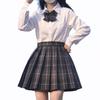 Uniform Skirt Pleated Skirt Cosplay JK High School Girl Uniform Set Check Skirt Ribbon Shopping Party Cosplay Photo Shoot Amusement Park Cultural