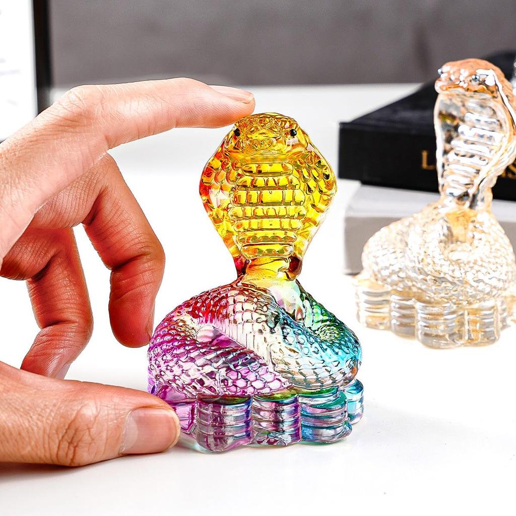 2025 Зодиак Год Змеи Фигурка Змея Приглашение Удача Компактный Стеклянный Лечебный Кристалл Увеличение Денежной Удачи Удача Удача Фэн-шуй