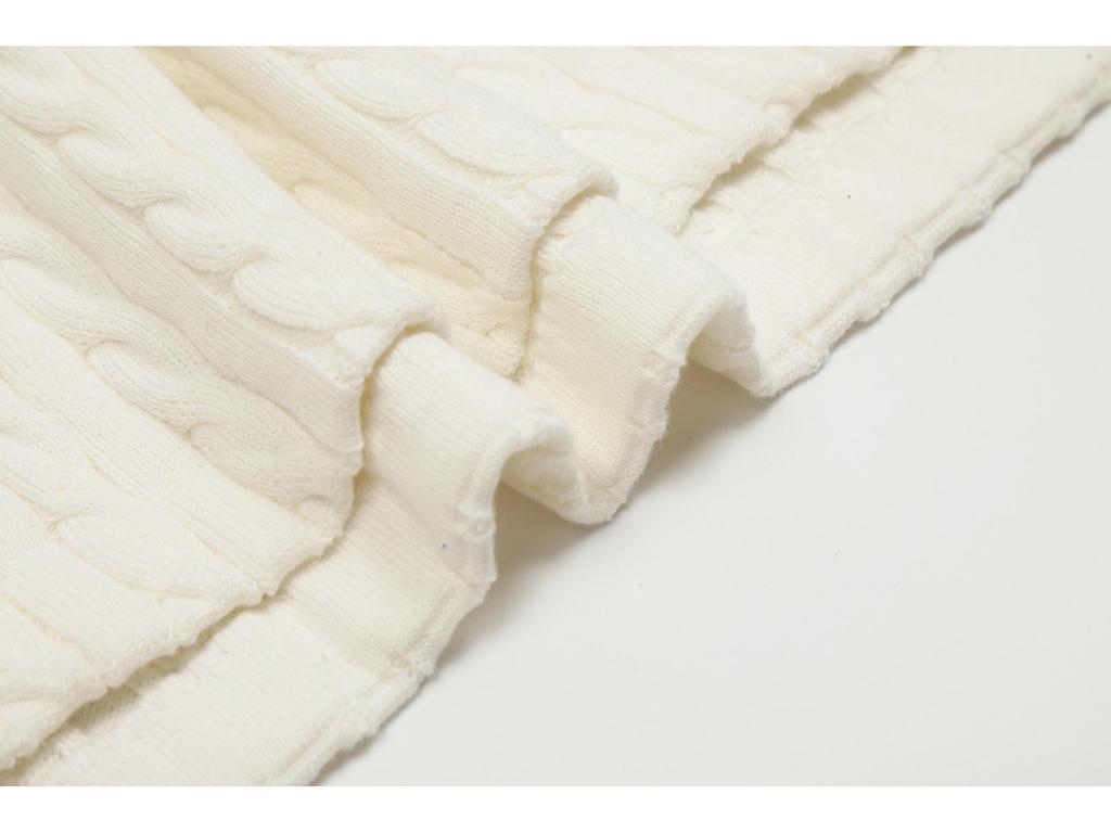 Высококачественный всесезонный классический универсальный вязаный кардиган 25SS с отложным воротником, на двух пуговицах, с вышивкой маленькой лошади, с коротким рукавом