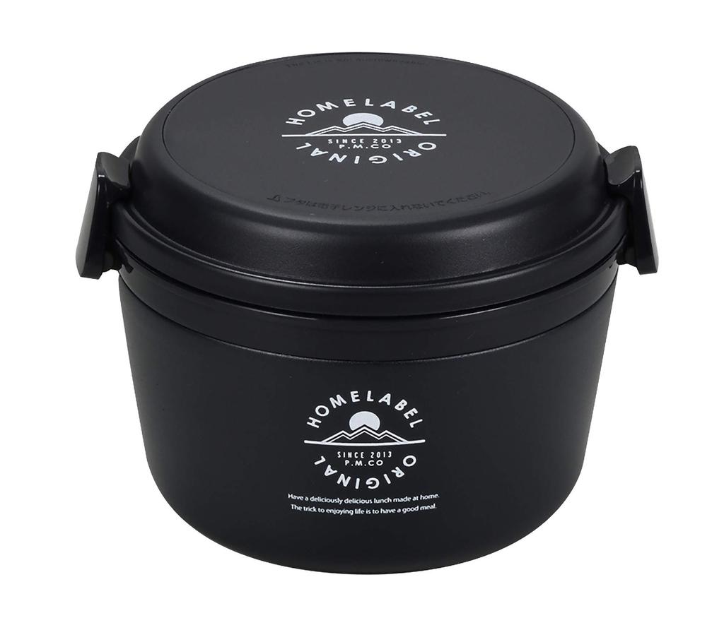 Pearl Metal Insulated Lunch Jar, Black, 770 Bowl, Home Label, HB-4739