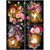 Full Round Diamond Embroidery Flowers Light 5d DIY Diamond Painting Flower Mosaic Picture with Rhinestones Pattern Home Decor