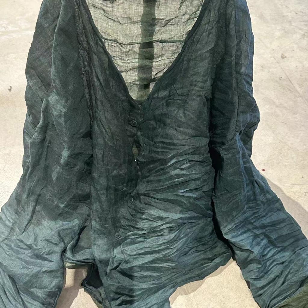 Johnature Woman Winter O-Neck Print Long Sleeves Shirt Fashion Vintage Chinese Style Single Breasted Shirt