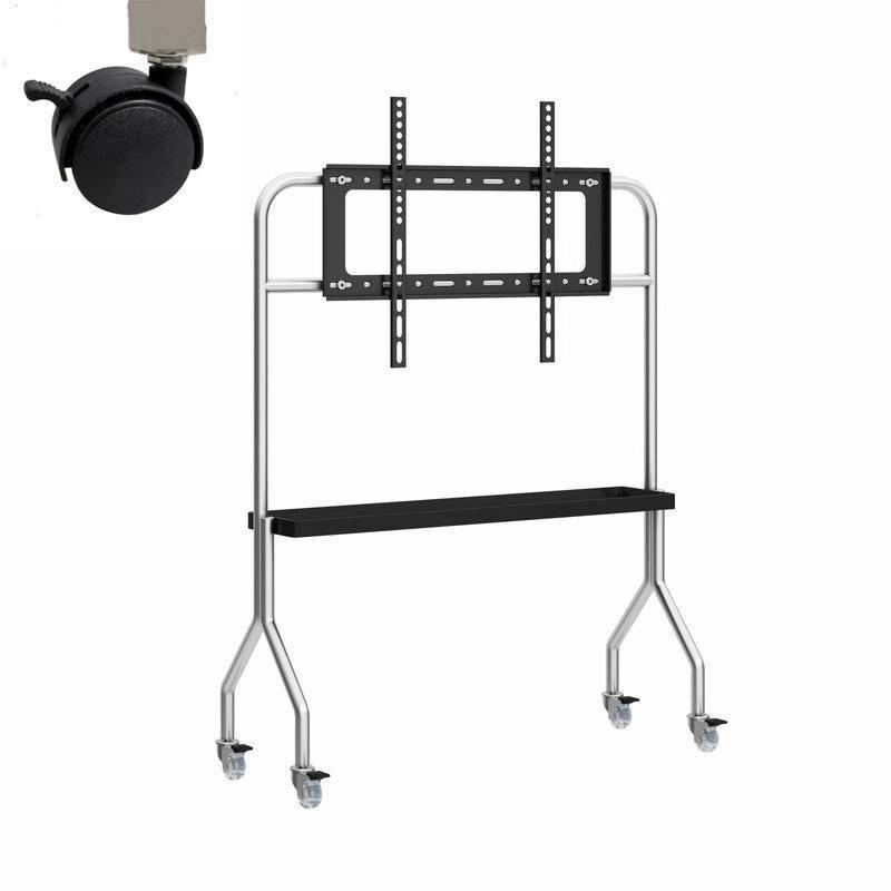 Подставка для телевизора в гостиную, передвижная, универсальная, из нержавеющей стали, мобильная тележка для телевизора 43-75 дюймов, напольная подставка для большого экрана
