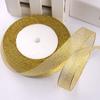 Satin Ribbon with Silver and Gold Glitter for Cake Decoration and Packaging