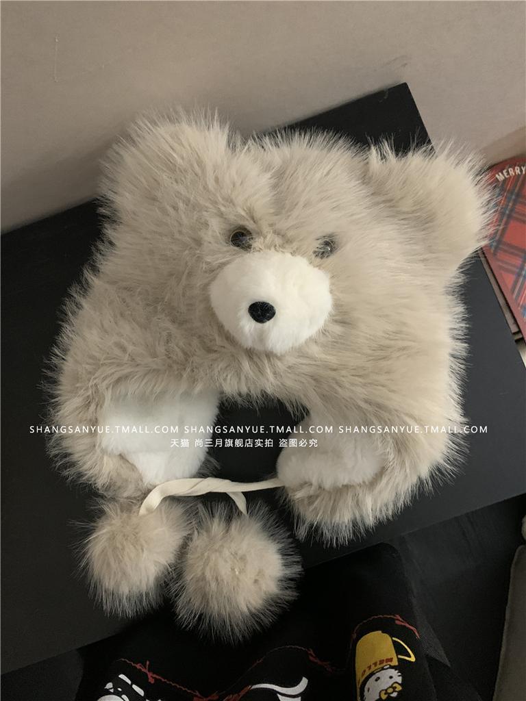 Милая плюшевая шапка с медведем, женская зимняя утепленная шапка-ушанка для северо-востока, для езды на велосипеде, катания на лыжах, для холодной погоды