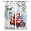 Рождественский Красный Грузовик Растения Снег Подарочные Звезды Затемняющие Шторы Для Гостиной Спальни Оконные Шторы Жалюзи Шторы