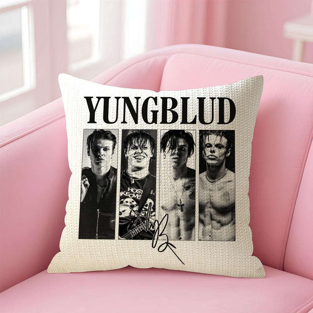 YYungblud Singer Cushion Cover Natural Linen Pillow Case DoubleSided Print Decorative Sofa Pillowcase Home Decor Gift