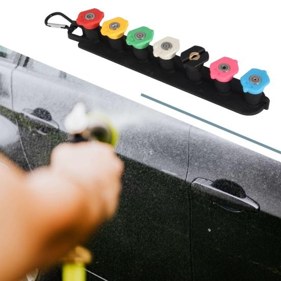 Набор распылительных насадок, насадки для мойки под давлением с держателем насадки, универсальный комплект быстроразъемных металлических насадок для полива растений, мойки автомобилей