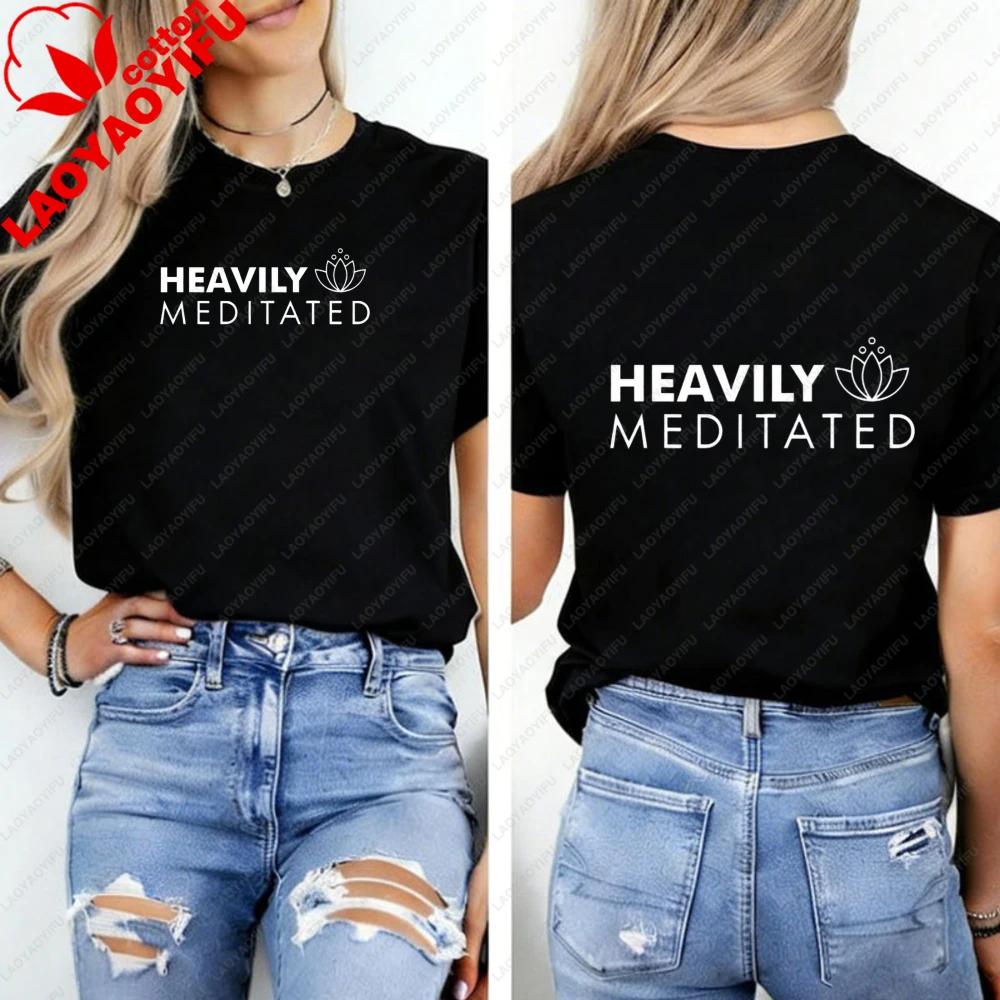 Meditation Yoga Yogi Lotus Lotus Flower Tshirt Heavily Meditated Namaste Yogi Wounisex Shirt Oversized T Shirt Vintage Clothes Tops