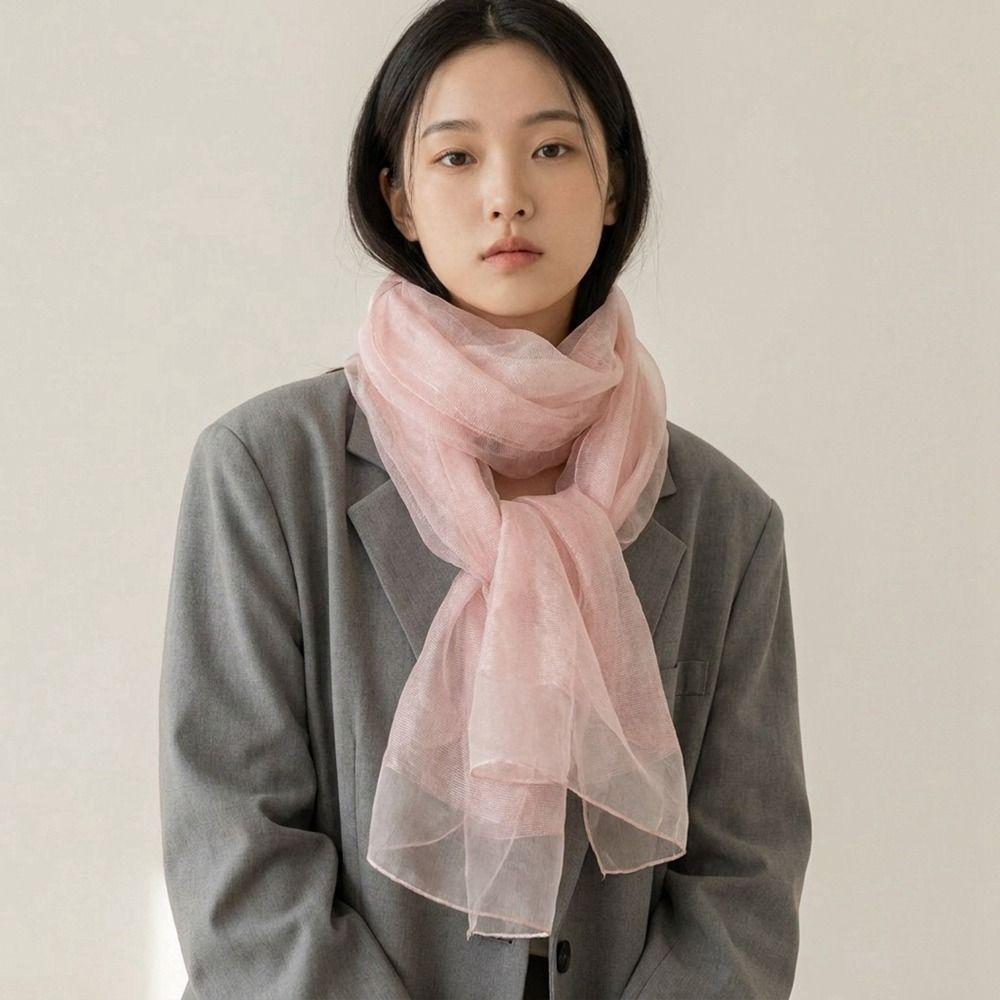 Long Warm Shawl Mesh Hijab Scarf Soft Silk Scarf Spring