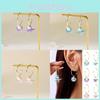 Summer Shell Pearl Drop Earrings For Women With Alloy And French Asymmetric Design