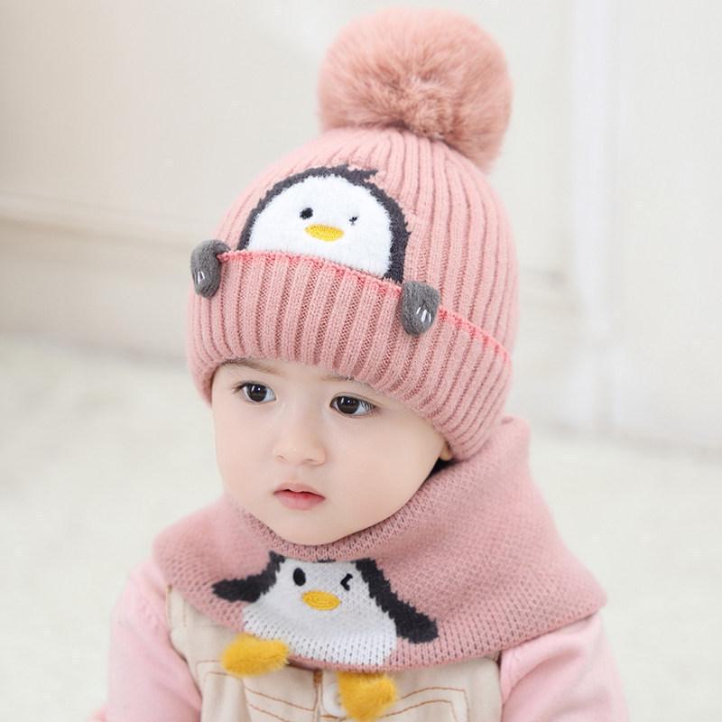 Girls' Winter Wool Hat - Plush, Warm, Cute Knitted Hat for Babies.