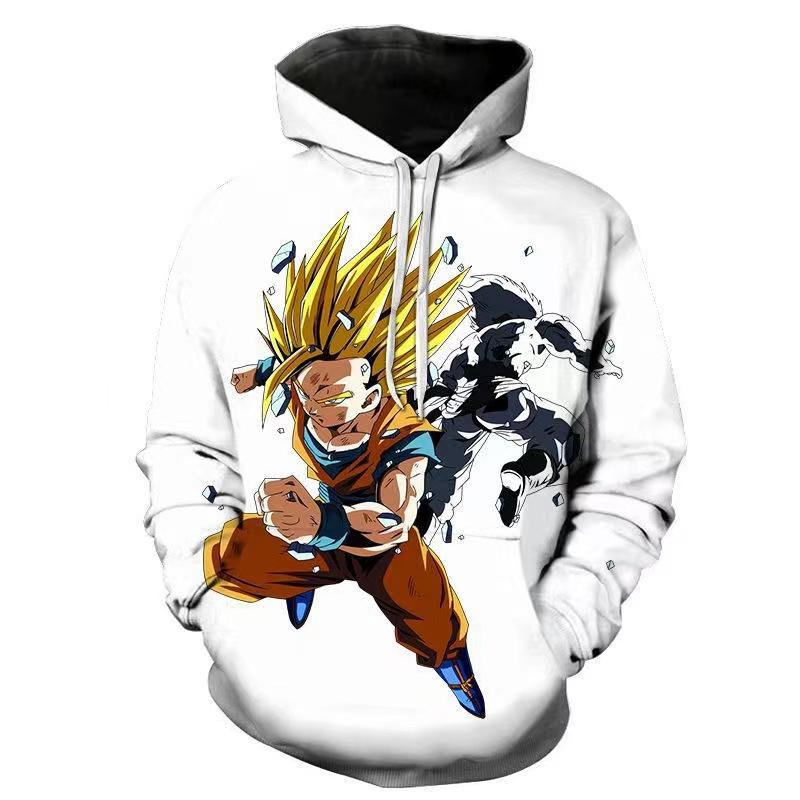 2024 Autumn Anime Dragon Ball Pullover Hooded Sweatshirt for Men and Women Classic 3D Printed Street Top Sweatshirt Jacket