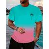 Summer Casual Everyday Men's Short Sleeve Top Hawaiian Men's Fashion T-shirt Outdoor Beach Men's Crew Neck T-shirt 3D Print