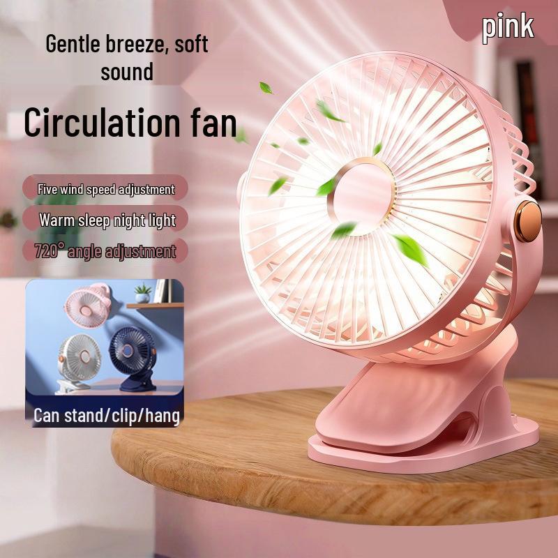 Powerful Wind Clip-On Mini Fan: Rechargeable, Long Battery Life, 3-in-1 Design for Home & Office Circulation F50