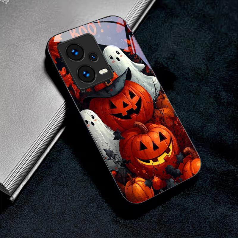 Чехол из черного стекла Halloween Boo Vibe для Redmi Note 10 11 Pro+ 12 13 14 (Глобальный) 14 Pro 5G (Индия) Чехол K60 Ultra 13C 14C