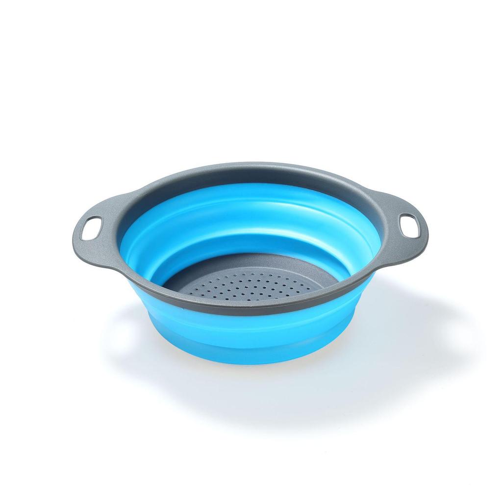 Foldable Silicone Colander Set: Easy-to-Store Round Kitchen Drain Baskets