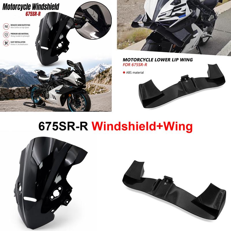 Fit For 675SR 675SR-R 675 SR Motorcycle Accessories SET Windscreen wind Deflectors Winglet Aerodynamic Wing