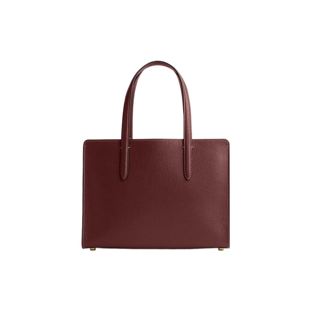 Новая сумка-тоут COACH Carter из зернистой кожи, сумка для покупок, большая женская сумка, коричневая, красная, CJ806-B4WN