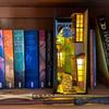 Средневековая книжная полка, вставка, украшение, средневековый держатель для книг, кабинет, офис, древняя улица, ночная жизнь, деревянные украшения для дома