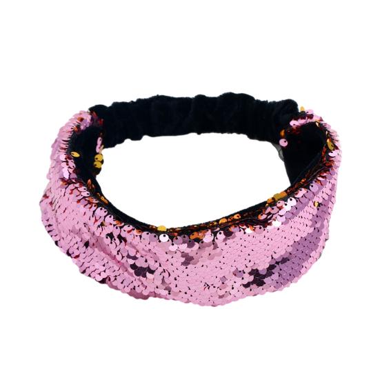 Женская повязка на голову Двусторонняя повязка с блестящими пайетками Эластичная фиксация волос Декоративное украшение Аксессуары для волос