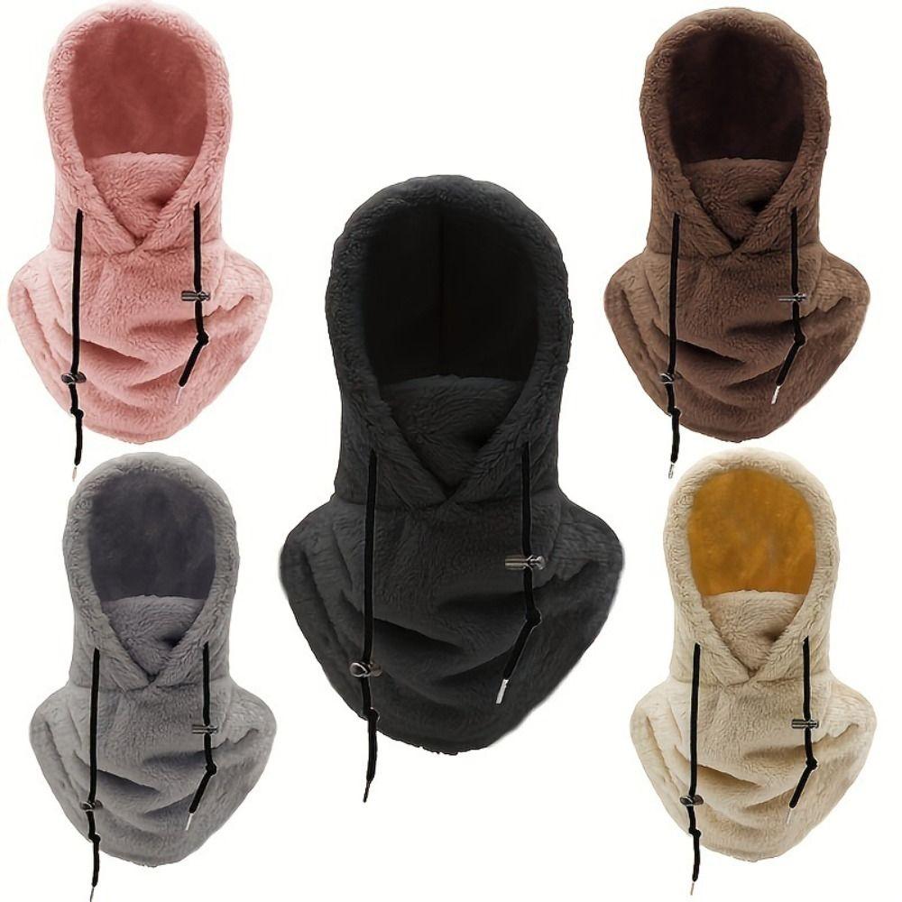 Windproof Sherpa Hood Ski Mask Thickened Winter Cycling Cap Ear Protection Cap  for Outdoor Sports