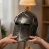 Средневековый Черный Шлем Барбута, Сталь 18 Калибра, Доспехи для LARP Косплея, Хэллоуинский Подарок для Него