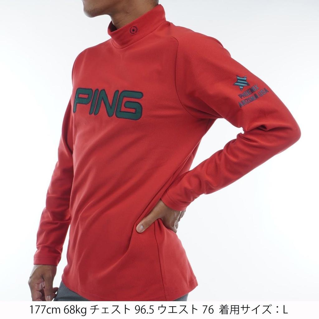 Ping Apparel Men's Long Sleeve High Neck Shirt (Brand Logo, Heat Retention) / Golf Undershirt / 621-3269907 100_Red M
