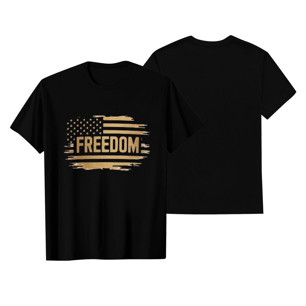 Unisex Round Neck Casual Printed Short-sleeved T-shirt Top